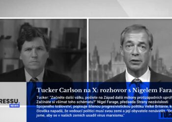 Tucker Carlson na X: rozhovor s Nigelem Faragem